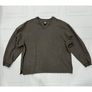 Tommy Bahama Sweater Mens XL Gray V Neck Pullover 100% Cotton